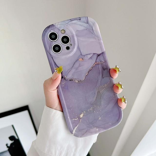 Husa de telefon Imd Marble Ins Roșu Violet pentru Iphone 11 12 Pro Max Xr 13 Promax Xsmax X Husă din silicon moale, rezistentă la șocuri
