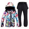 -30, Women Snow Wear Suit Sets, Snowboard Clothing, Waterproof, Winter Costume, Ski Jacket and Strap Pant, Belt Bibs for Female