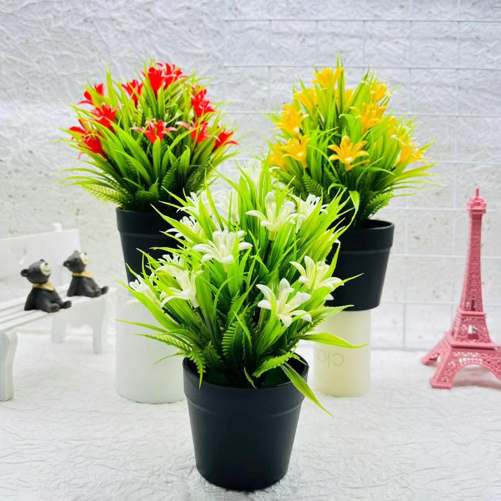 Small Orchid Plant Plastics Potted Plant Window Dressing For Hotel Decor