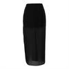 Women Maxi Skirt High Waist Mesh Yarn Cover Perspective Solid Color Skirt