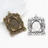 5 pièces 18x25mm Taille intérieure Plaqué Argent Antique Bronze Noir Style Mode Cabochon Camée Base Support Pendentif Apprêts pour collier