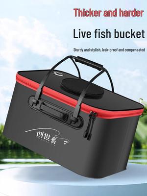 Multi-functional EVA Folding Fish Bucket: Live Fish Protector & Tackle Box.