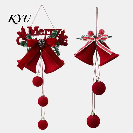 Christmas Tree Hanging Decor Nordic Velvet Bell Ornament, Flocked Bells for Matte Flocking Festive Decorations Door Window Decor, Holiday Home