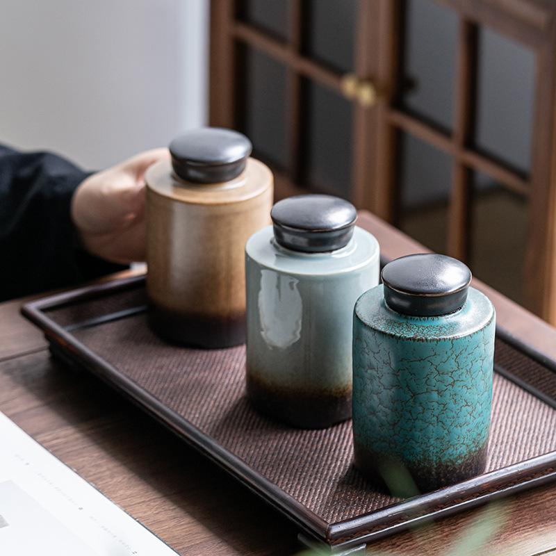 Vintage Plum Blossom Ceramic Tea Jar Sealed Coffee Candy Jar Antique Art Decorative Jars Storage Ornaments Home Decoration Gifts