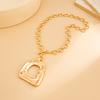 Ingemark Punk Irregular Square Hollow Out Pendant Chokers Necklace Women Trendy Simple OT Buckle Thick Chain Jewelry Accessories