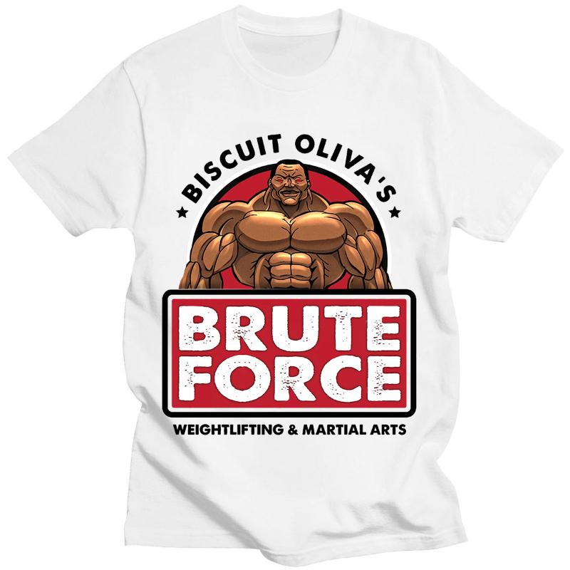 Grappler Baki Hanma Yujiro Dou Manga Men Harajuku T Shirt Biscuit Oliva Brute Force Cartoon Graphic Tshirts Unisex Fashion Tops