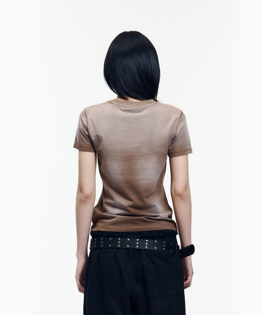AAKAM Dust Fade Cros2 Half Top (Brown)