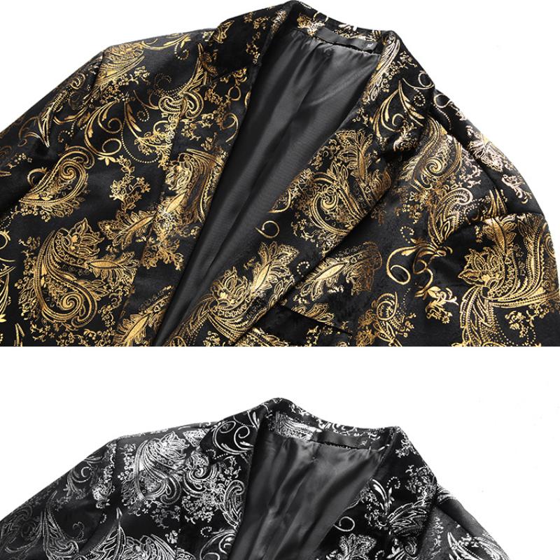 Men Spring  Business Social Suit Jacket  Men's Single Breasted Thin Male Jacquard Blazers Coats