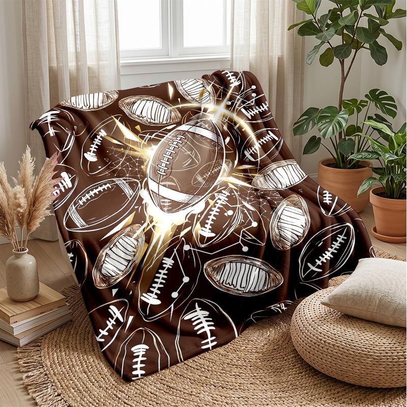 Football Action Painting Theme blanket Lightweight Warm Flannel Blanket Decorative Throw Blanket for Home Decoration