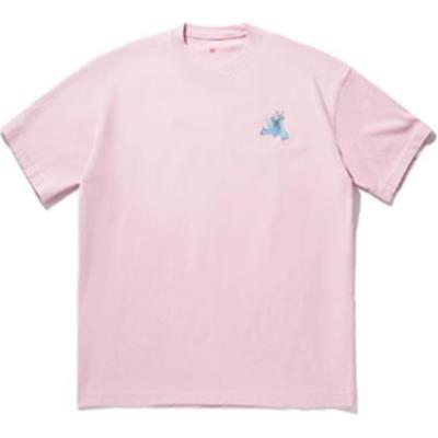 T-shirt Respirant à Manches Courtes et Col Rond pour Homme avec Imprimé Lettres Rose AHSU271-4