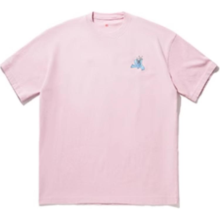 

Li-Ning Breathable Letter Print Round Neck Pullover Short Sleeve T-Shirt Men Tops Pink AHSU271-4 S