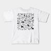 Boys Girls Soft Cotton Graphic Tees Black And White Dogs Pattern Breathable Daily School Wear Kids T-Shirts