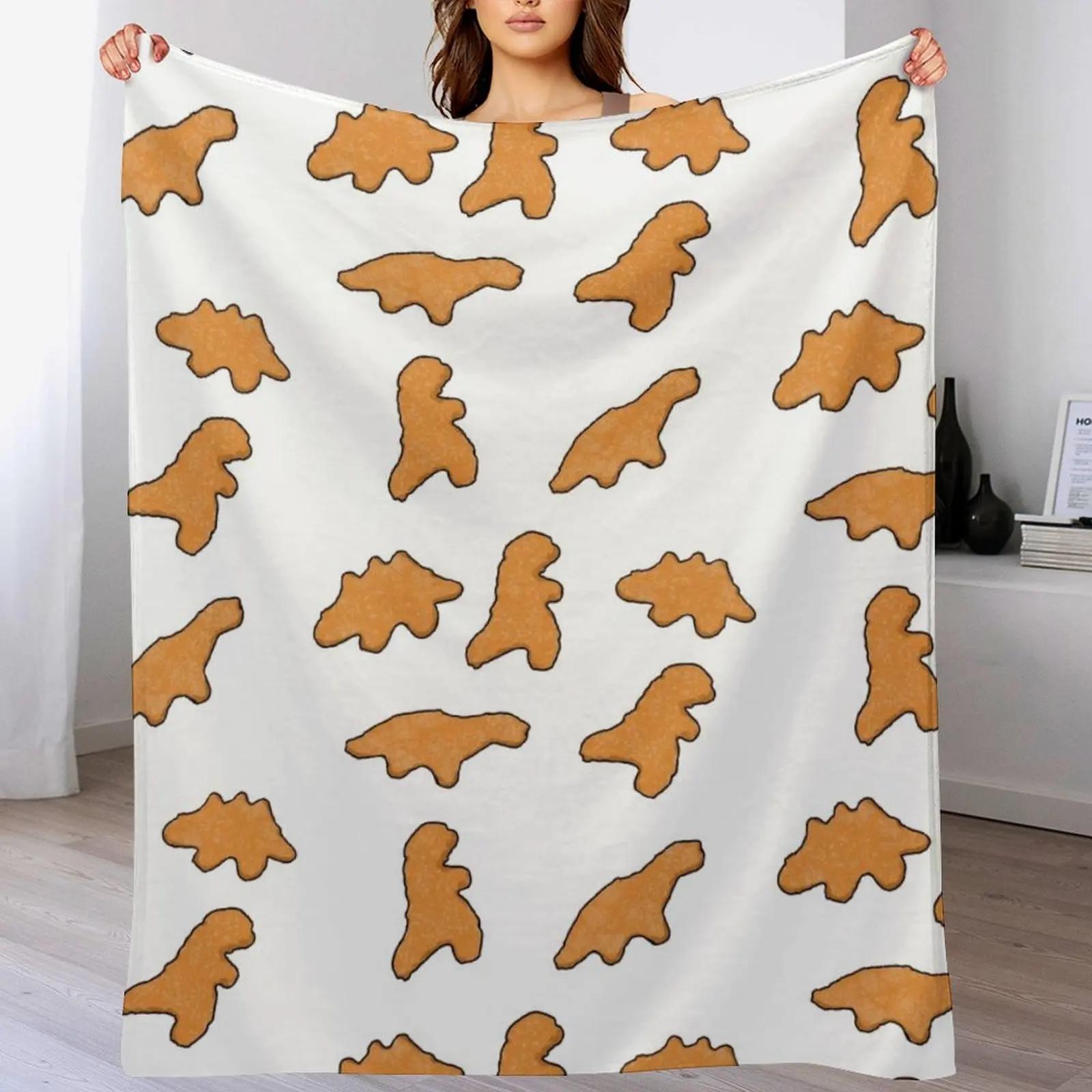 

Dino Nuggets Throw Blanket Cozy Sofa Blanket for TV Watching Napping 102x76cm(40x30in)
