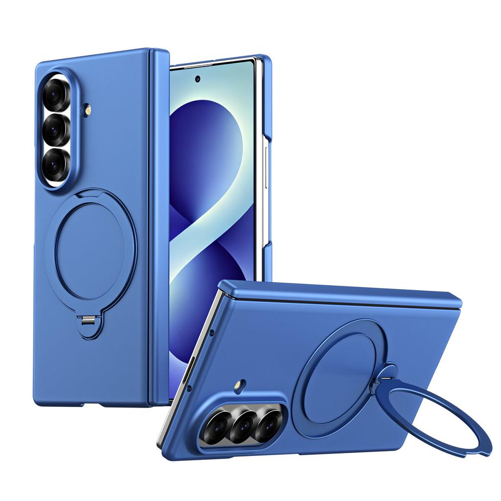 Matte Hinge Protective Case for Samsung Galaxy Z Fold8 Ultra Fold 7 6 5 4 3 Built In Magnetic Ring Kickstand Shockproof Cover Phone Bumpers