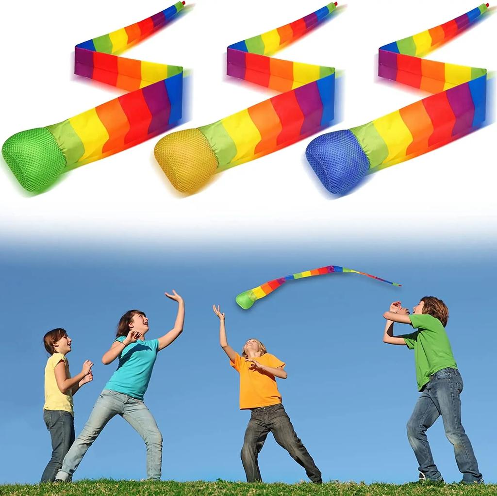 Children's Hand Throwing Ribbon Rainbow Tail Ball Parent Child Outdoor Sports Sandbag Meteor Ball Sensory Training Kid Toys
