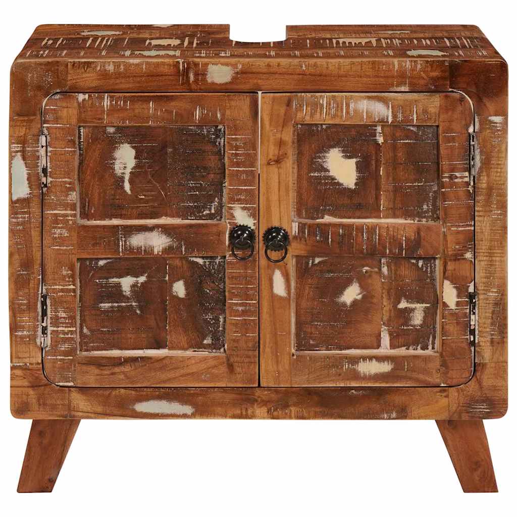Bathroom Cabinet Made of Solid Reclaimed Wood and Engineered Wood