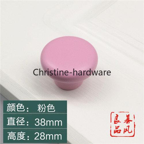 

Colorful And Cute Children s Cabinet Door Drawer Handle, Modern And Simple Solid Wood Single Hole Circular Small Wooden Handle рожевий