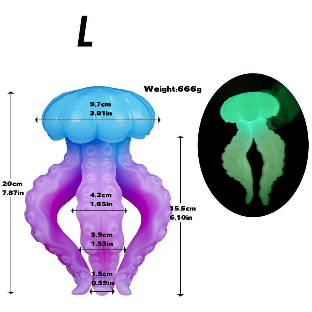 Sofort verfügbarer Oktopus-Tentakel Analkegel mit Saugnapf, Doppelte Größe, Sichere T-Basis