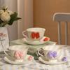 Bow Keramische Koffiekop Schotel Set Exquise Meisjes Afternoon Tea Koffie Latte Latte Kop Thuis Ontbijt Melk Drink Mok Verjaardagscadeau