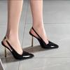 Heel Height 9 Cm New High-heeled Shoes Hollowed-out Pointed Toe Wrapped Toe and Thin-heeled Sandals