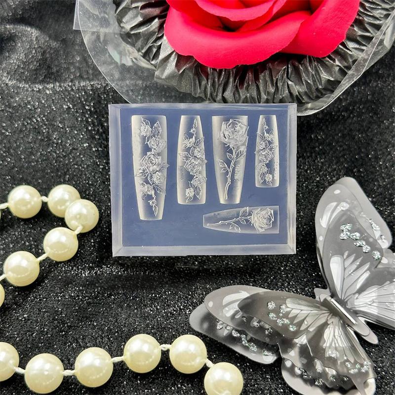 Flexible Nail Art Silicone Molds Create Rose Flower Charm For Professional Design And Jewelry Making