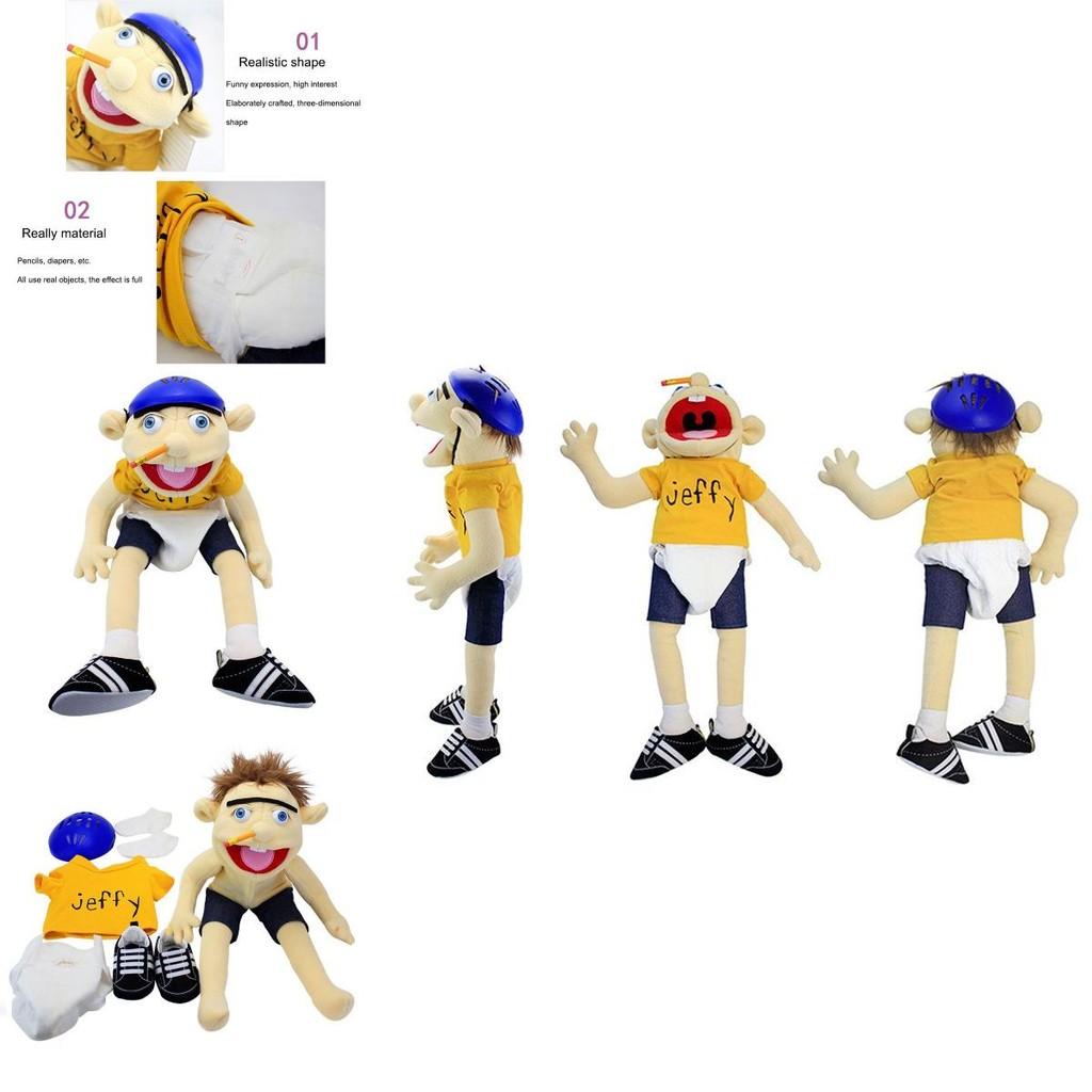 Weiche und hautfreundliche Jeffy Cartoon Plüsch Handpuppe Spielzeug für Kinder und Erwachsene Perfektes Weihnachts- und Geburtstagsgeschenk!