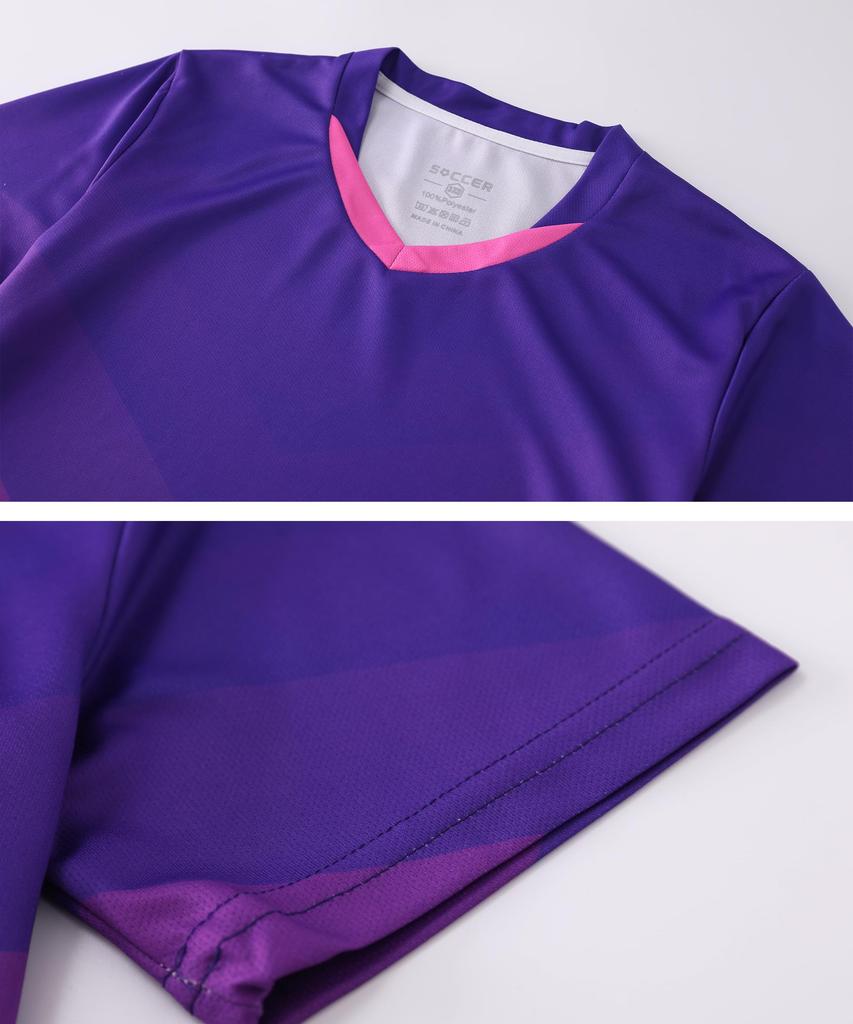 Kinder Fußballbekleidung Trikot Set für Jungen Trainings-Top und Hose Set Kurzärmlig Shorts Hose Feuchtigkeitstransport Schnelltrocknend Atmungsaktiv 120 [LUCKYLUAN]