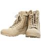 EIGHT Beige Military Combat Boots with Side Zipper, Size 8, Approx. 26.5cm