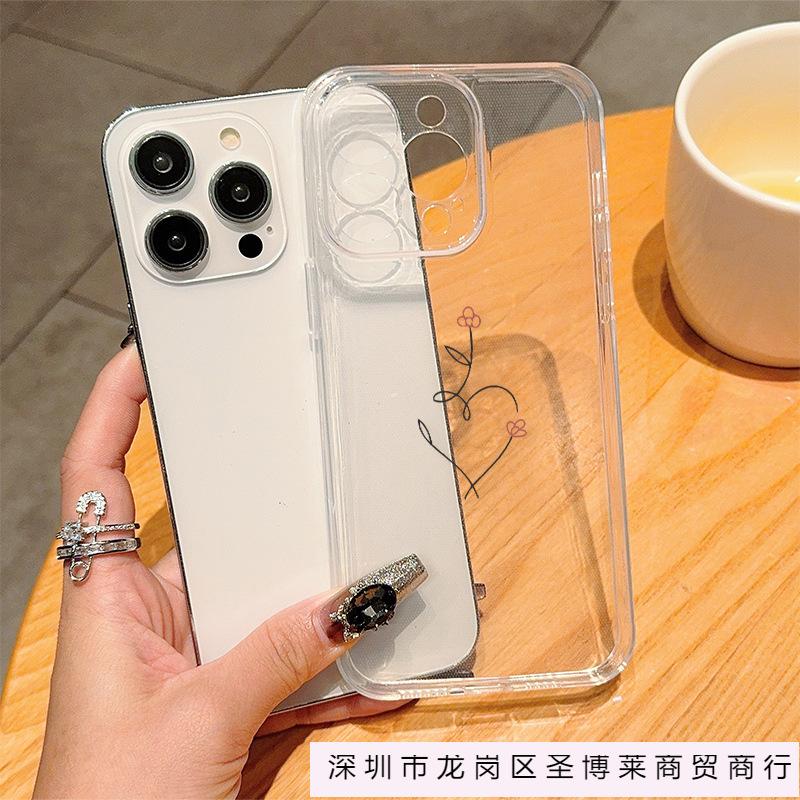 Simple love flower branch for iPhone11/12/13/14/15promax Apple 16PROMAX mobile phone case