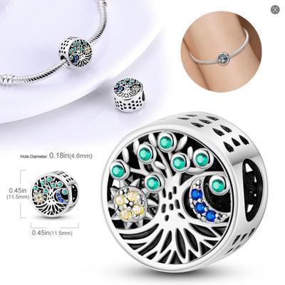 Breloques Originales Charmscopper Rêveuses Soleil Et Lune Arbre de Vie Perles Adaptées Aux Bracelets À Breloques Pour Femmes Bijoux Pour Femmes Fabrication Bricolage