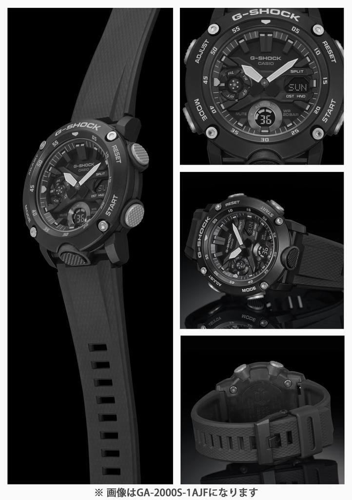 Casio Black Watch with Carbon Core Guard Structure G-Shock GA-2000S-1AJF Men's