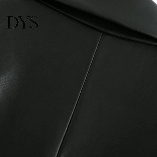 Simple Faux Leather Jacket Women Medium Length Suit Coat Solid Color Lapel Autumn Spring Single-Breasted for Daily Work Parties Dates Single-breasted