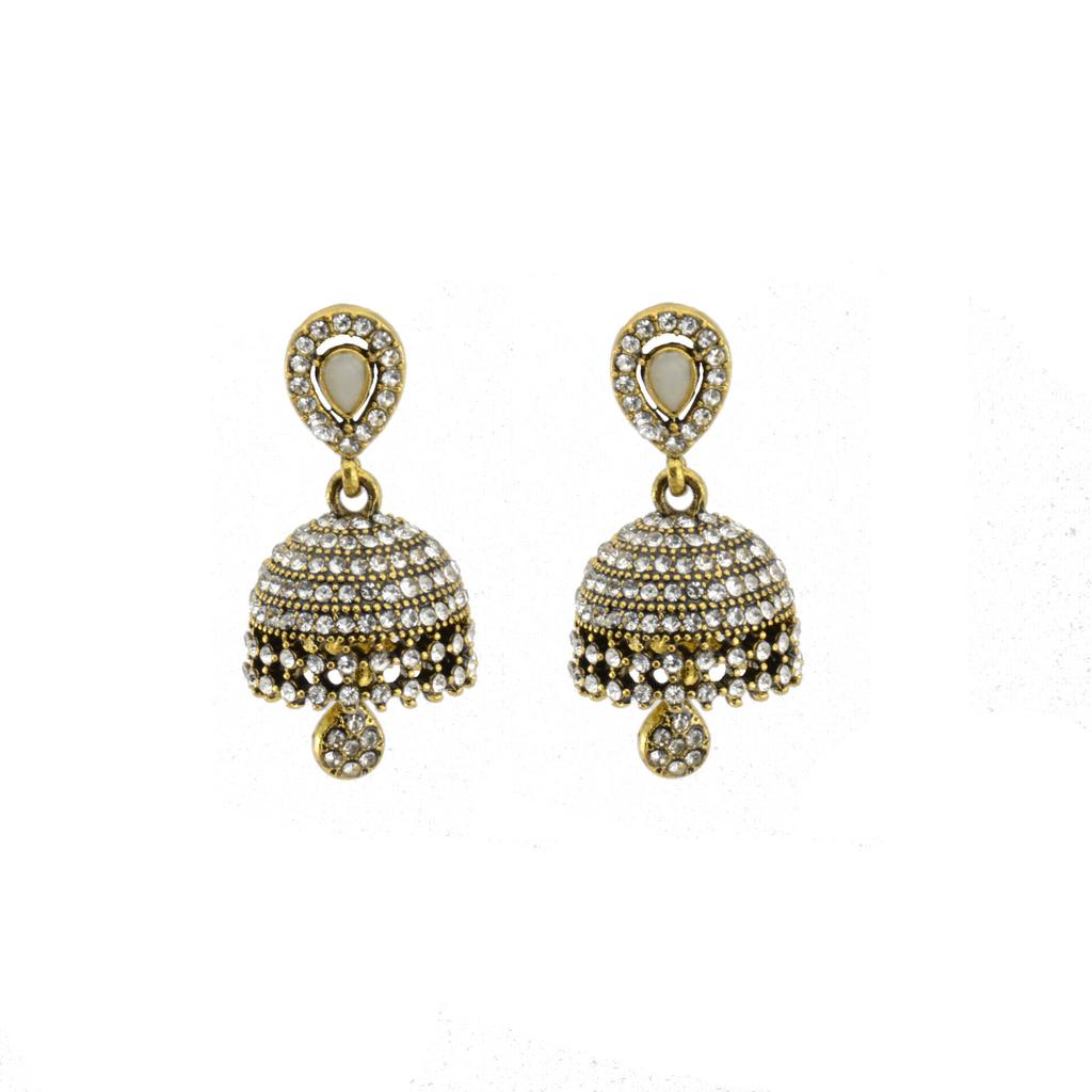 Bohemian Style, Middle Eastern Ethnic Style, Full of Diamonds, Indian Square Earrings, Diamond-set Bell Earrings, European and American