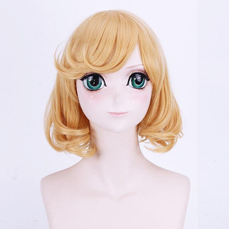 Anime 45CM Sumeragi Cosplay Parrucche Kakegurui Capelli sintetici gialli Pantaloncini Onda Parrucca dorata