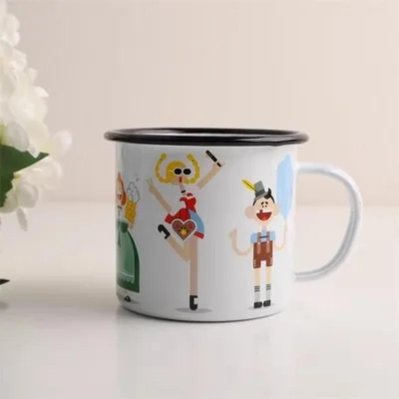 Outdoor Back To Ancients Creative Enamel Camping Mug 300ml Metal Enamel Coffee Tea Camping Hiking Backpacking Fishing Picnic