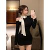 Spring and Autumn Neck Dress Spice Girl Sexy New Pure Desire Design Temperament Slim and Thin Skirt