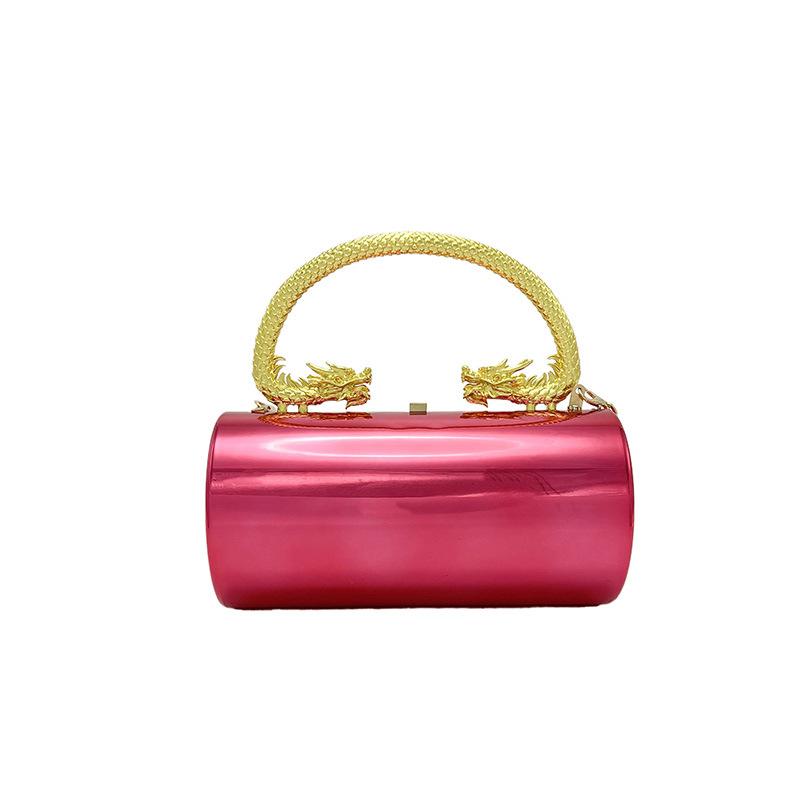 Нишевая легкая роскошь акриловая женская цилиндрическая сумка-клатч весенняя новая универсальная сумка-мессенджер на плечо для commuters красный