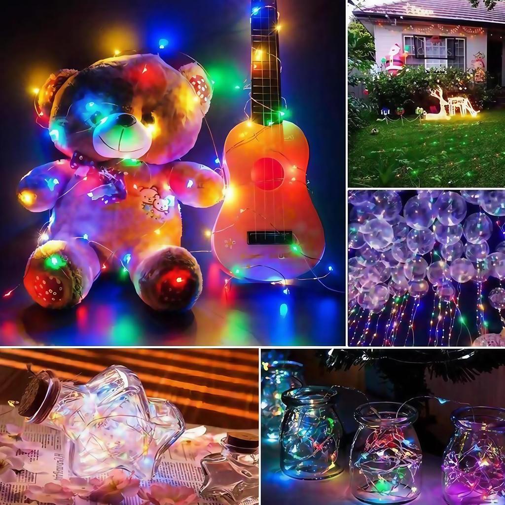 (candy88) LED String Lights, 200 Bulbs, 20m, Plug-in Type, Waterproof & Dustproof, Flashing & Steady, 8 Light Patterns, Dimmable, Indoor & Outdoor