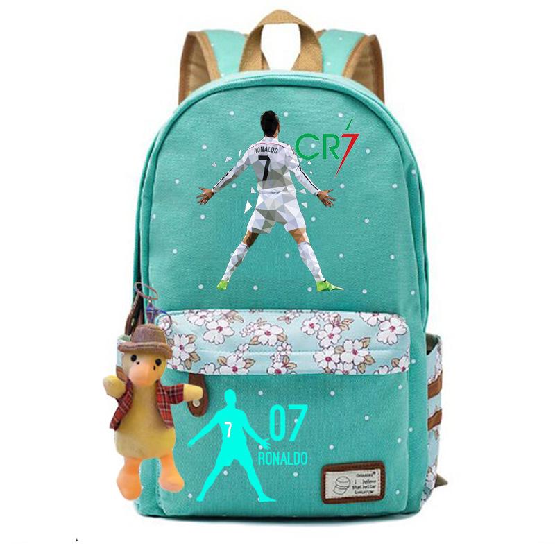 Youth football star Ronaldo primary and secondary school student schoolbag female casual backpack