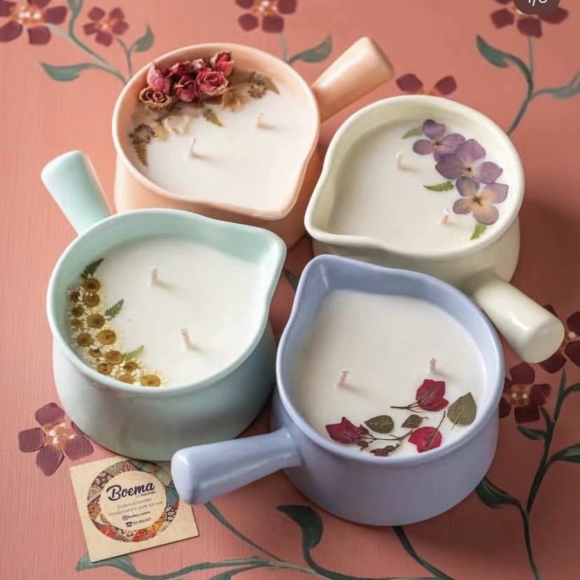 Ins Jars Roasted Milk Tea Aromatherapy Dried Flower Candles Home Decorations for Friends Wedding Companion Gifts Holiday