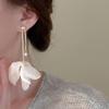 Fashion Flower Zircon Pearl Earrings for Women Exquisite Long Tassel Earrings Summer Seaside Vacation Jewelry Accessories
