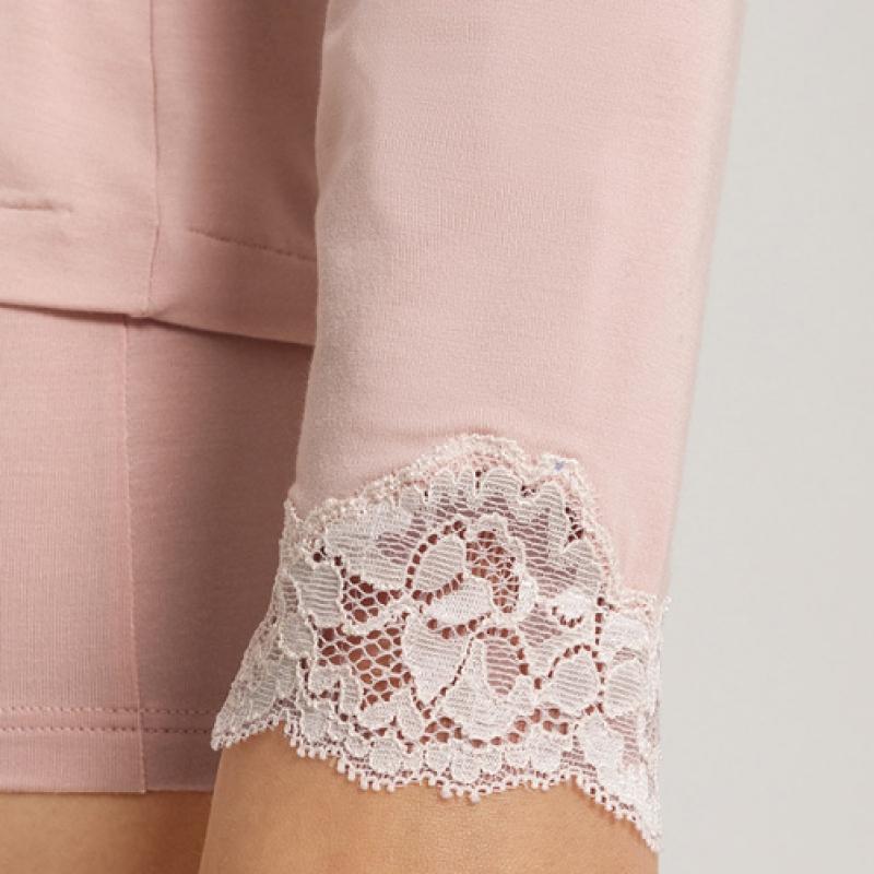 Hanro V Neck Long sleeVe Shirt  71841 Blush 