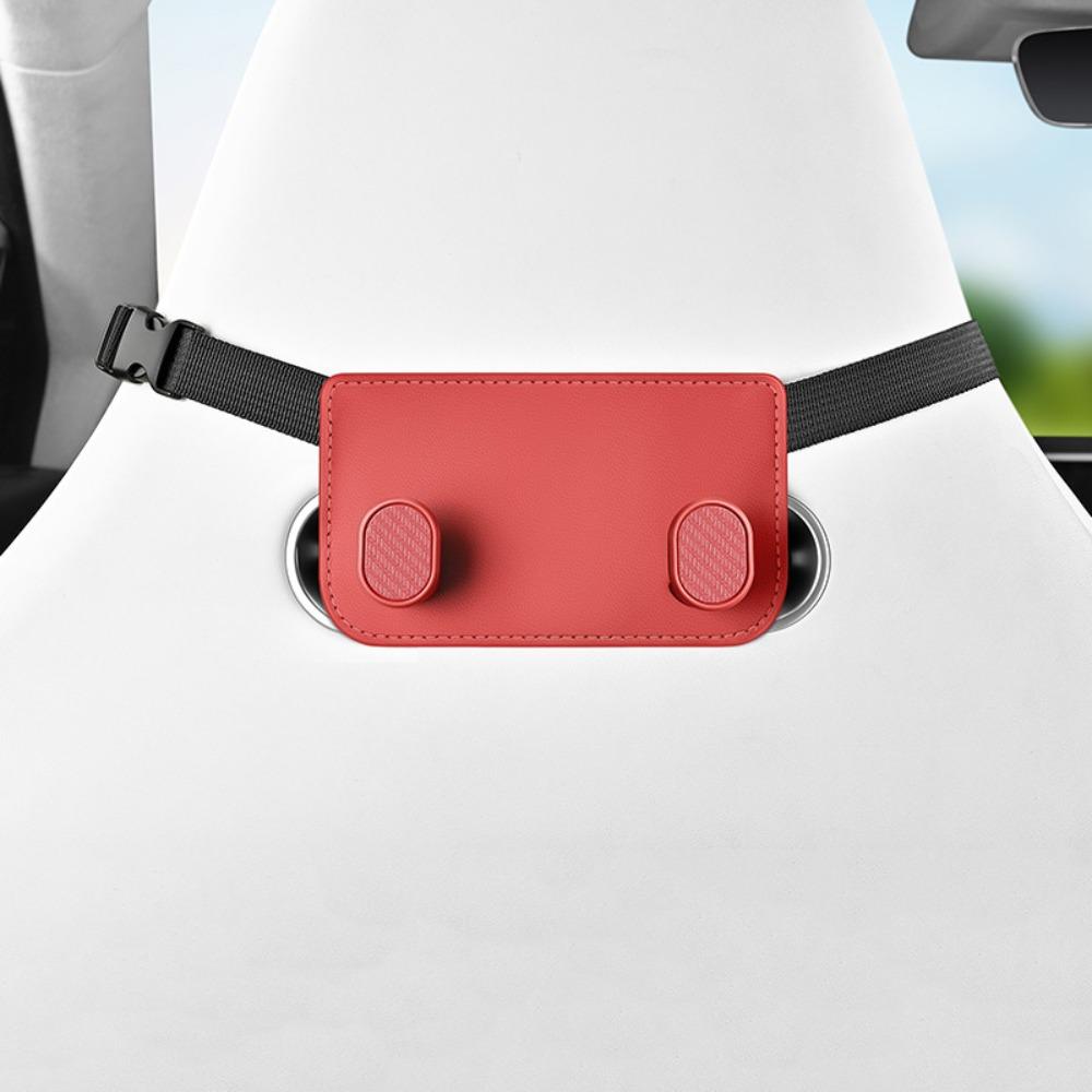 Wear-Resistant Car Backseat Hanger Double Hook Auto Back Seat Storage Hook Umbrella Red