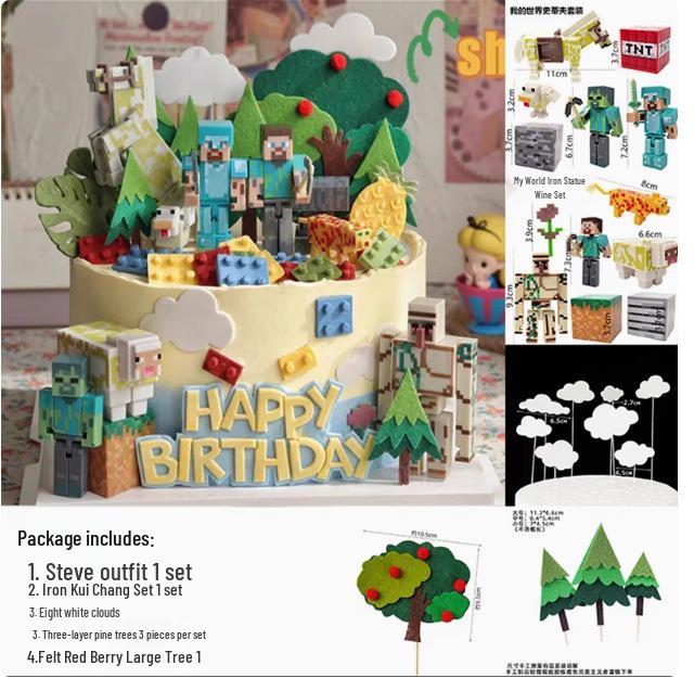 My World Cake Decoration: Steve Figurine for Kids' Birthday Baking & Dress-up