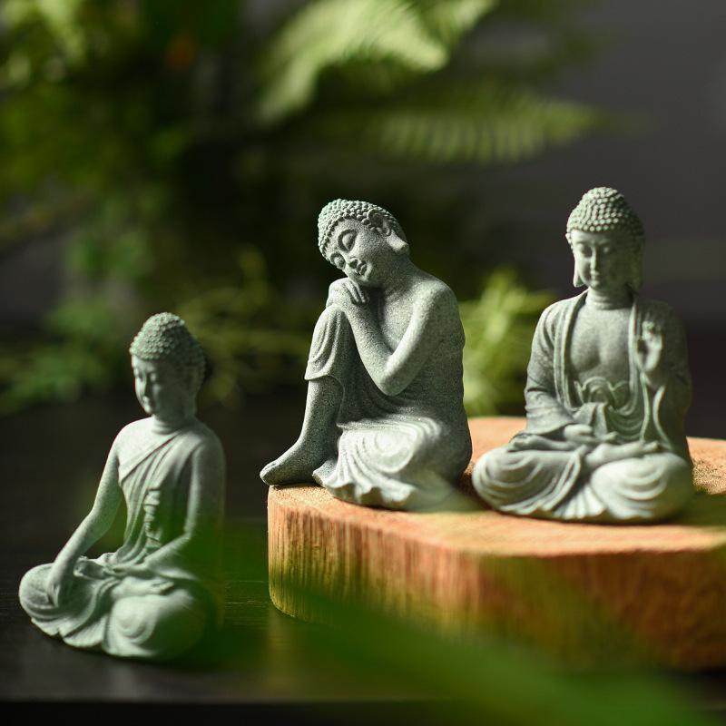 Buddha Statue Desk Accessorie Interior Accessories Buddhism Figurine Garden Statue Ornament Fish Tank Coffee Table Decor Buda