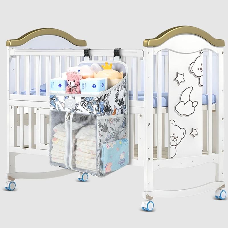 Noční stolky pro miminka Vícekomorové organizéry Se zapínací přihrádkou na pleny Omyvatelná oxfordská tkanina Závěsné řešení pro ukládání