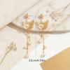 New Spring/Summer Exquisite and Elegant Women's Earrings with Dynamic Gold Butterfly and Heart-Shaped Pendant, Long Tassel Design, Suitable for