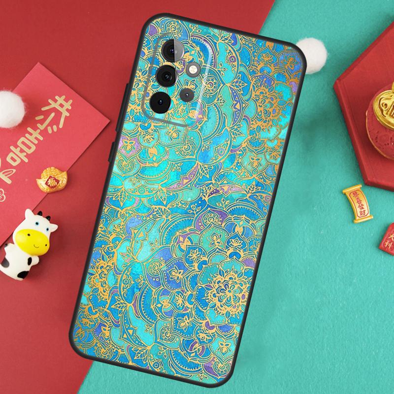 Elegant Mandala Floral Design Case For Samsung Galaxy A13 A33 A53 A15 A25 A35 A55 A54 A34 A14 A71 A51 A12 A32 A52 Cover