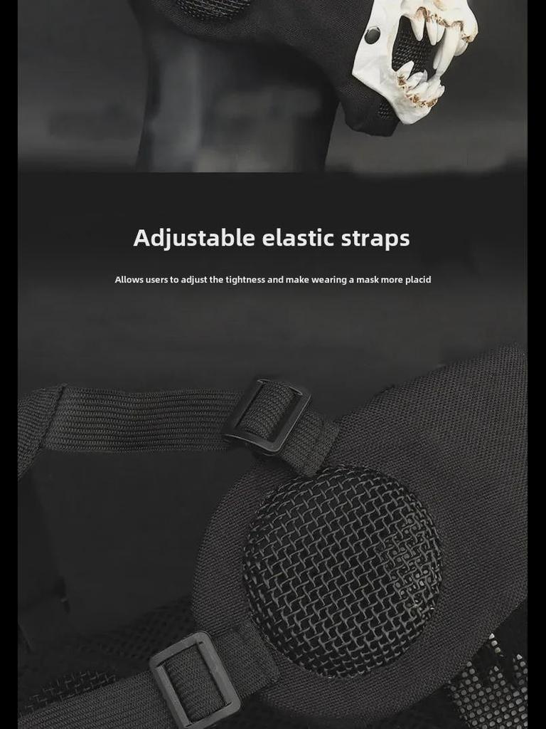 Fang Skull Mask with Ear Protection for Halloween and Outdoor Cycling