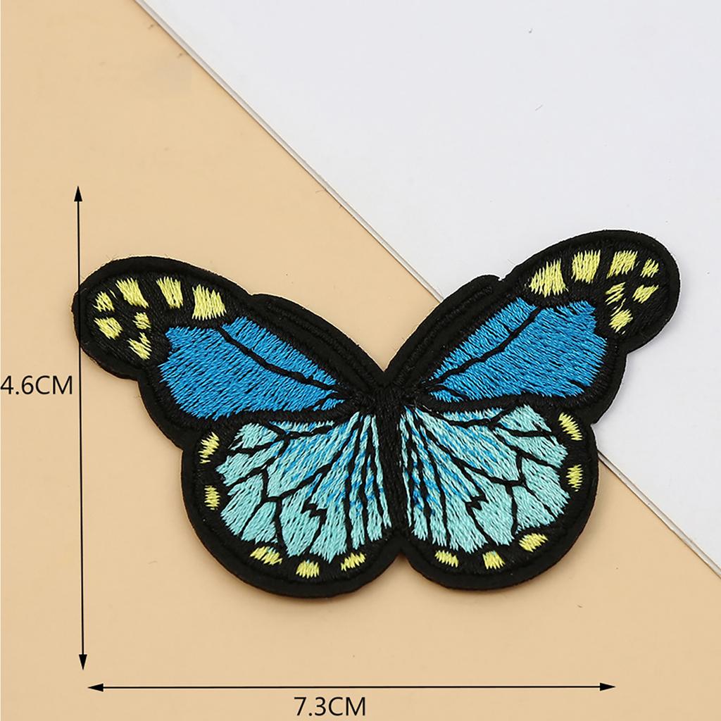 10Pcs Embroidered Fabric Patches Butterfly Applique Iron On Butterfly Patches for Clothes Jackets Jeans Bag Decoration